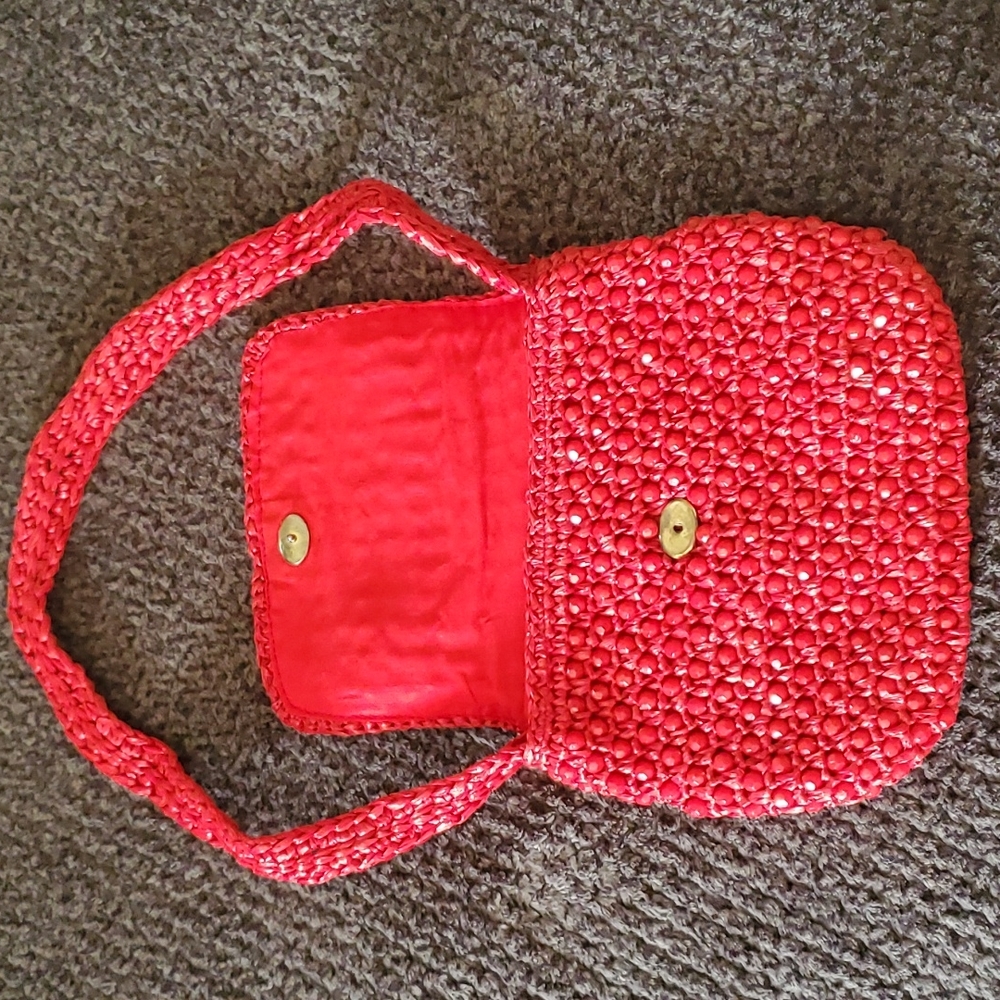 MAGID HONGKONG Red woven purse